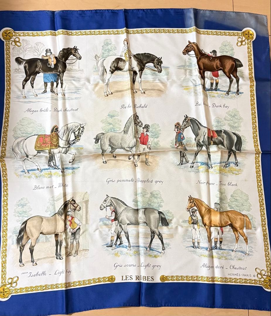 た*か様 HERMÈS エルメス カレ90 LES ROBES 馬柄 シルクスカ