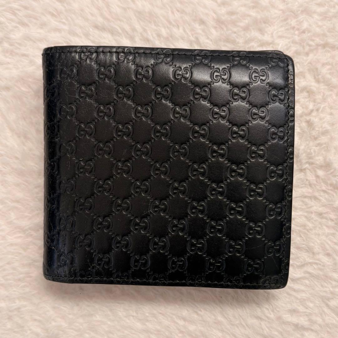Gucci GGパターン 二つ折り財布 黒