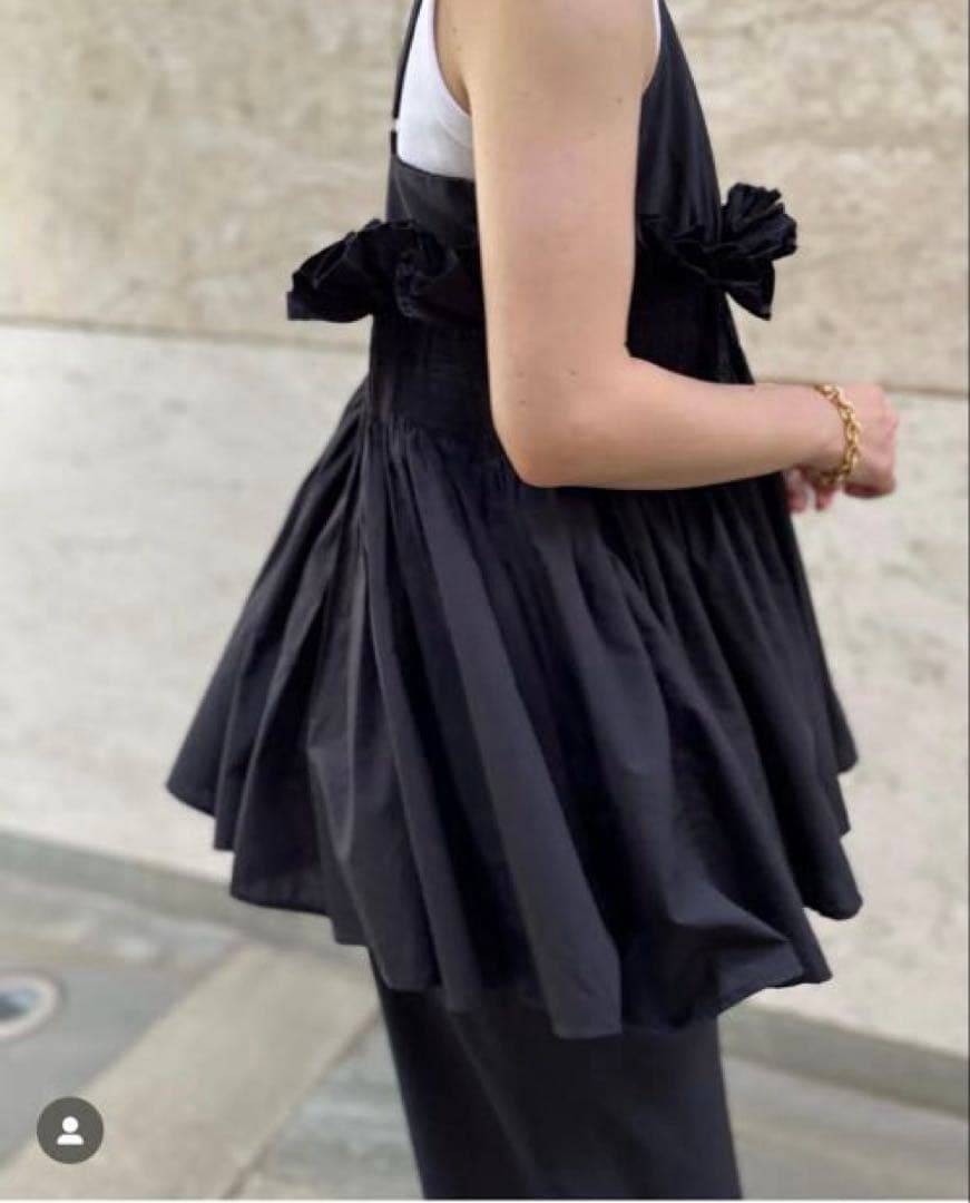 crinkle crinkle crinkle silk オールインワン　黒