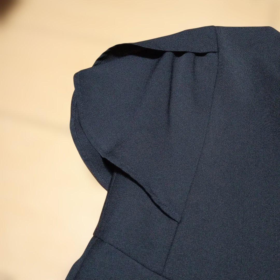 ヨーコチャンYOKO CHAN フレアスリーブパールスリットラインブラウス38