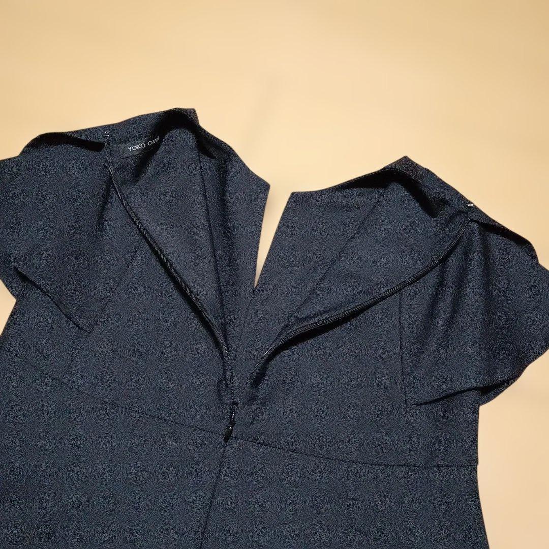 ヨーコチャンYOKO CHAN フレアスリーブパールスリットラインブラウス38