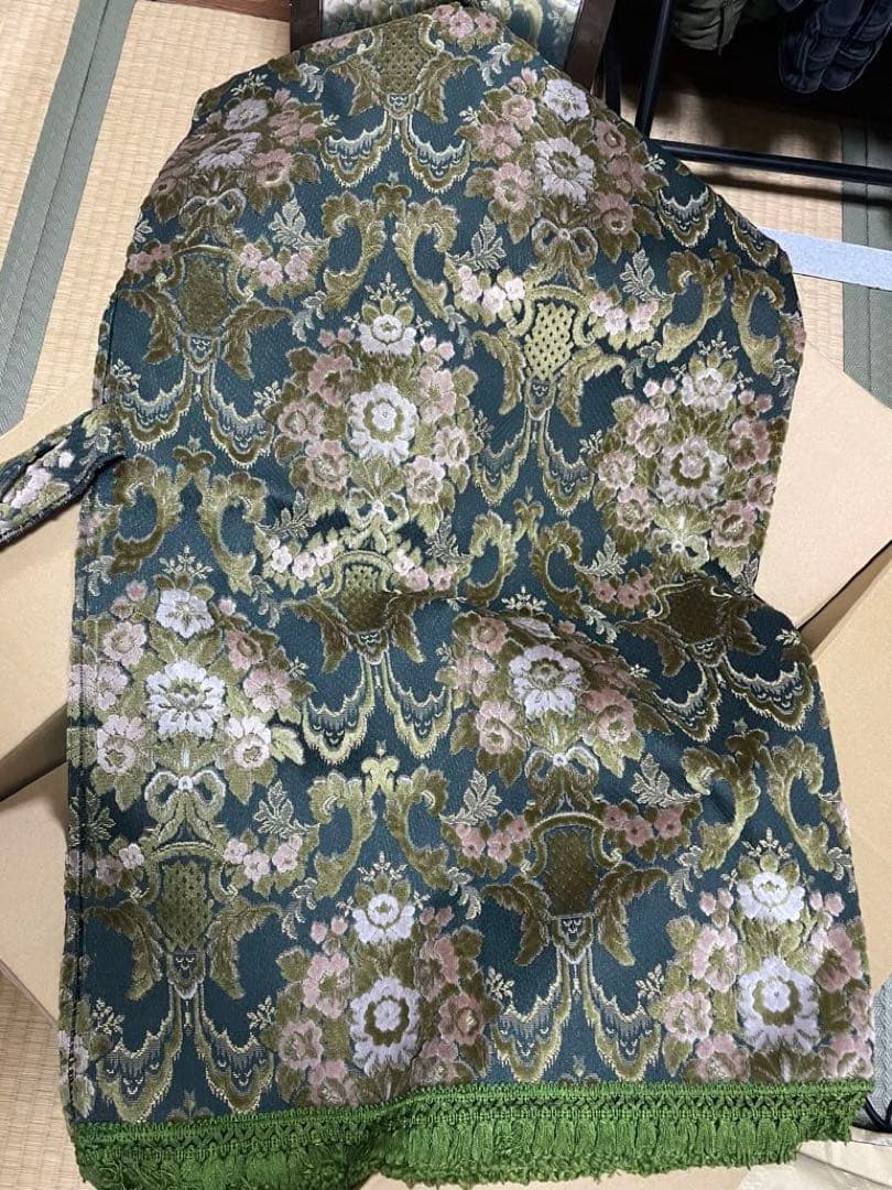 金華山　花かご　グリーン　センターカーテン