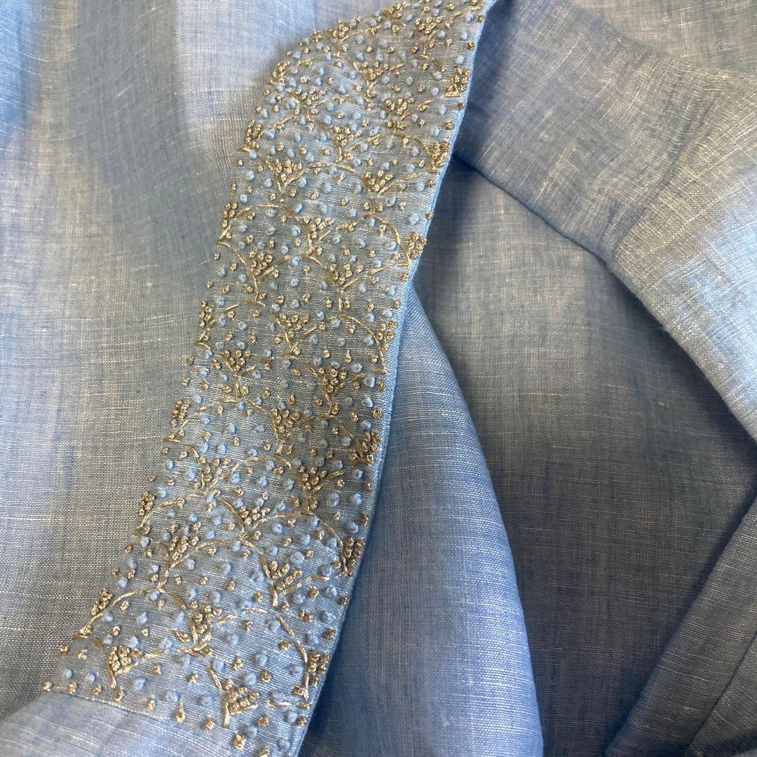 8/1迄◻️BUNON【ブノン】エンブロイダリーオーバーオール　ブルー