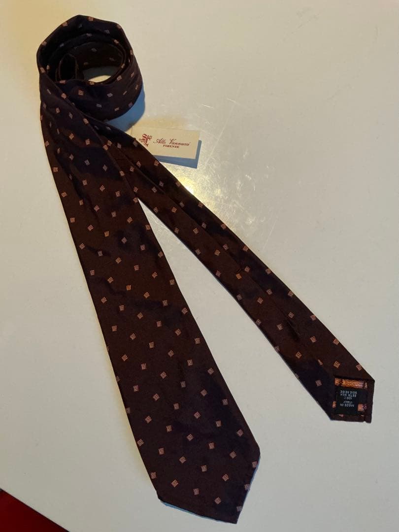 アットヴァンヌッチ セッテピエゲ 小紋柄 ネクタイ セブンフォールド社