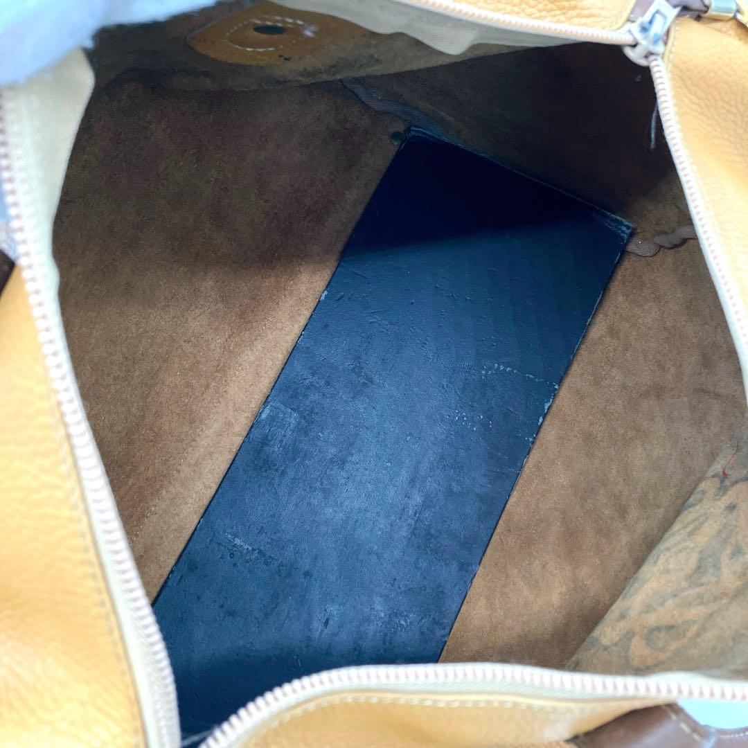 【LOEWE】ミニボストンバッグ　アナグラム　レザー　ブラウン　ゴールド金具