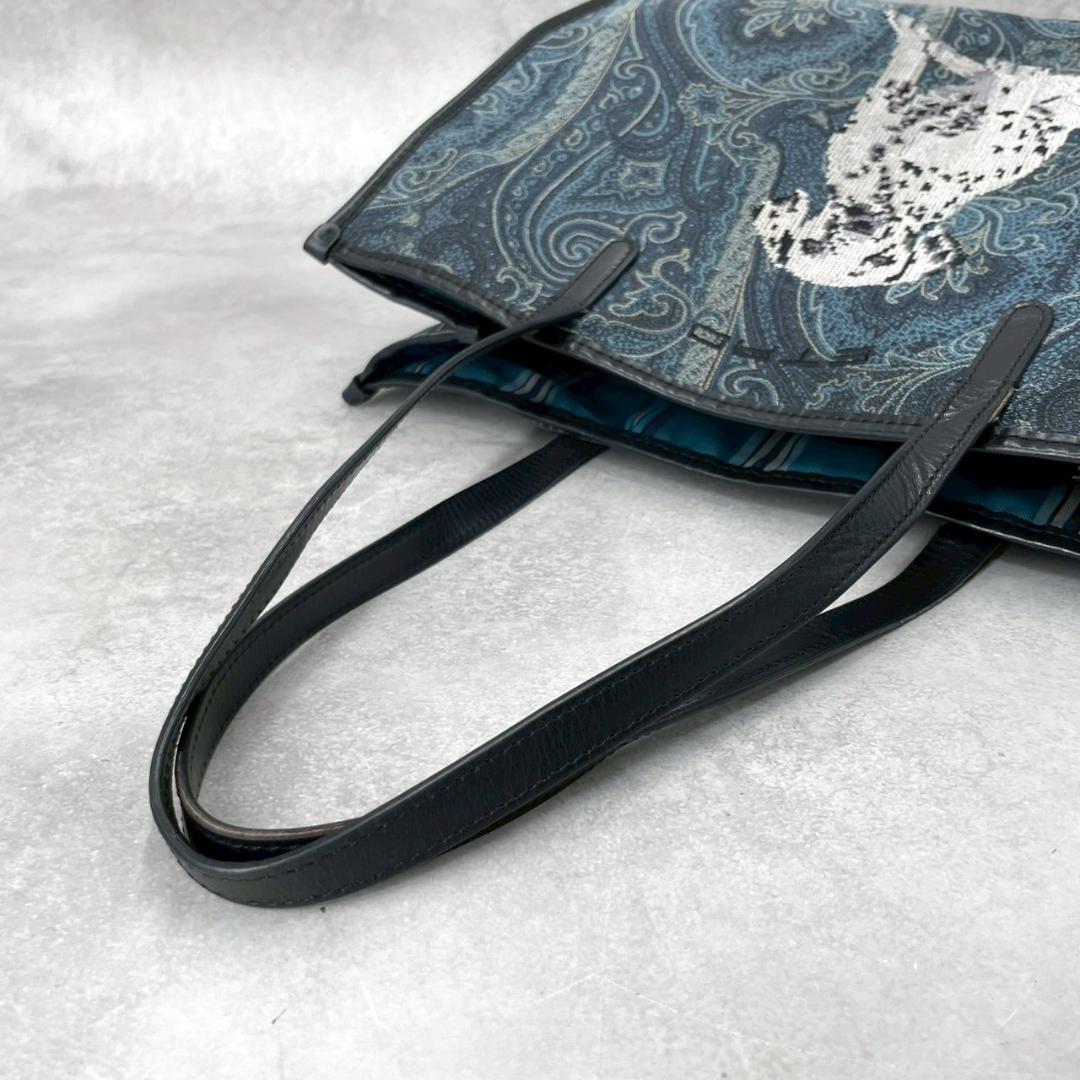 超美品 ETRO エトロ ペイズリー　犬　ダルメシアン トートバッグ