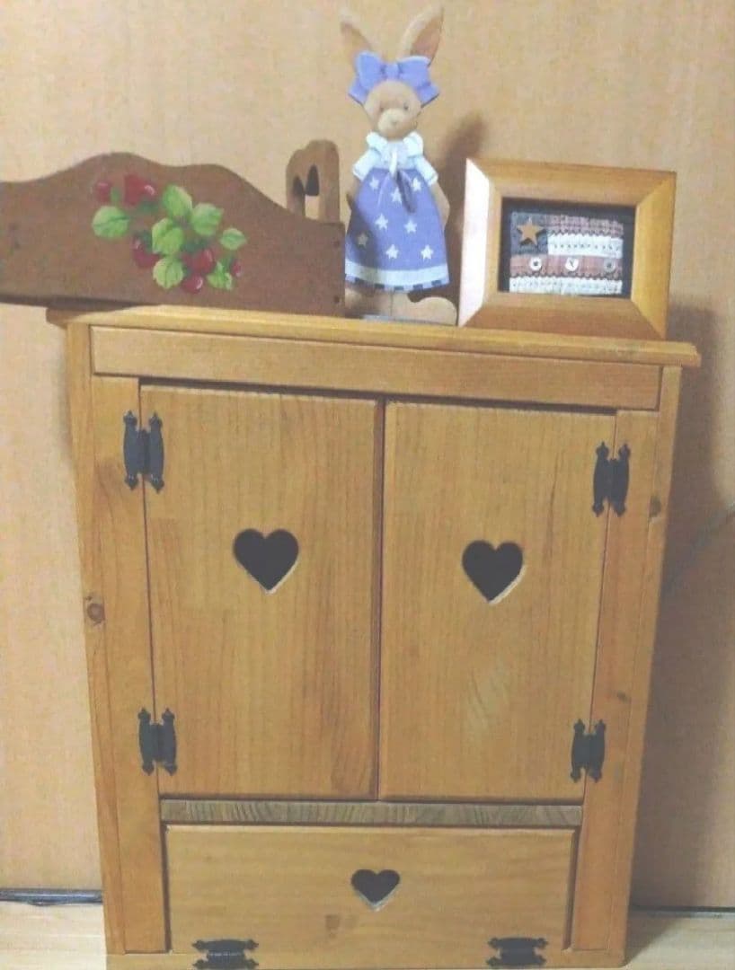 カントリーハート　アメリカンカントリー　トールペイント　木製キャビネット