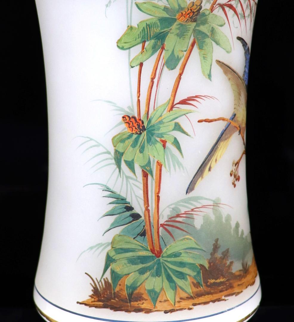 オールド・バカラ 上級オパーリンクリスタルガラス製大型花瓶 美術館級ジャポニスム