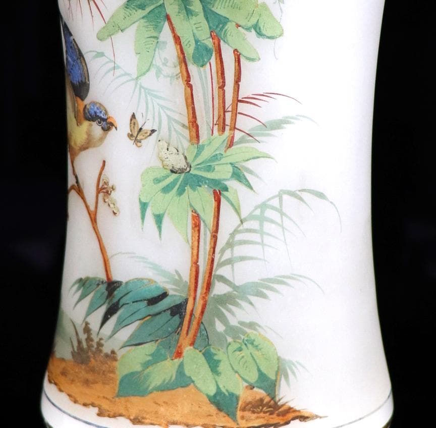 オールド・バカラ 上級オパーリンクリスタルガラス製大型花瓶 美術館級ジャポニスム