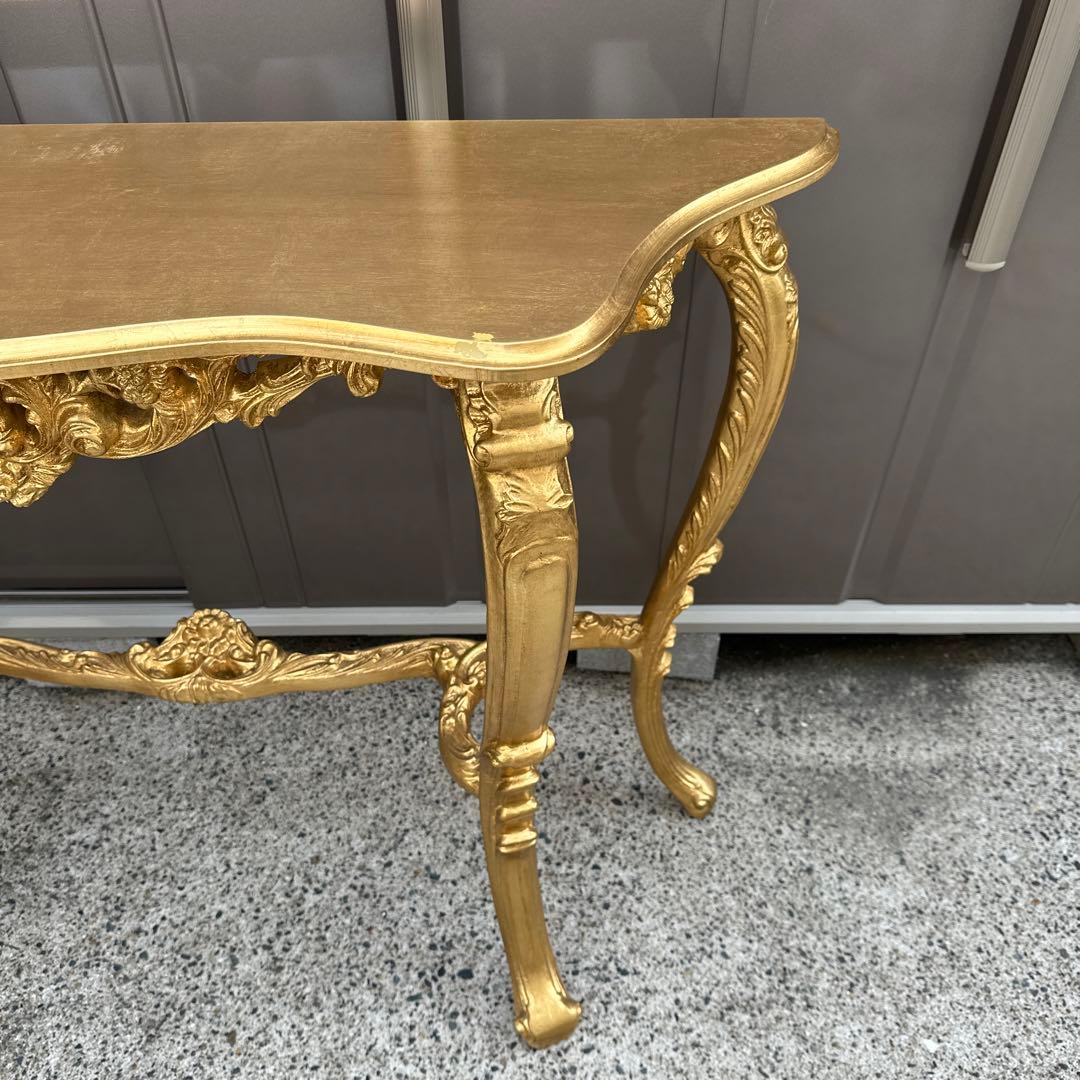 引き取り限定！高級　イタリア コンソールテーブル ゴールド