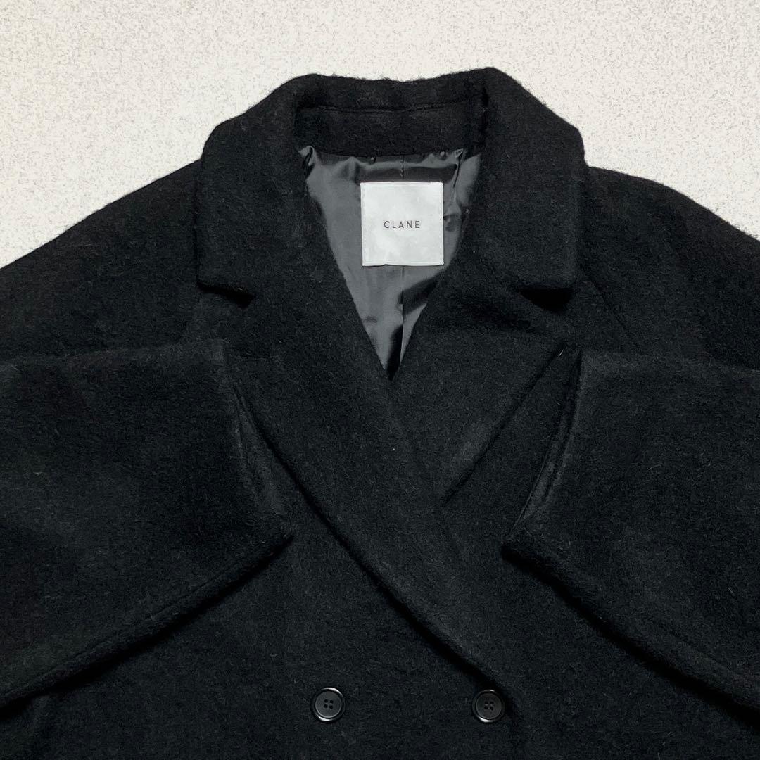 CLANE ダブルウールロングコート ラグランスリーブ シャギー マキシ丈