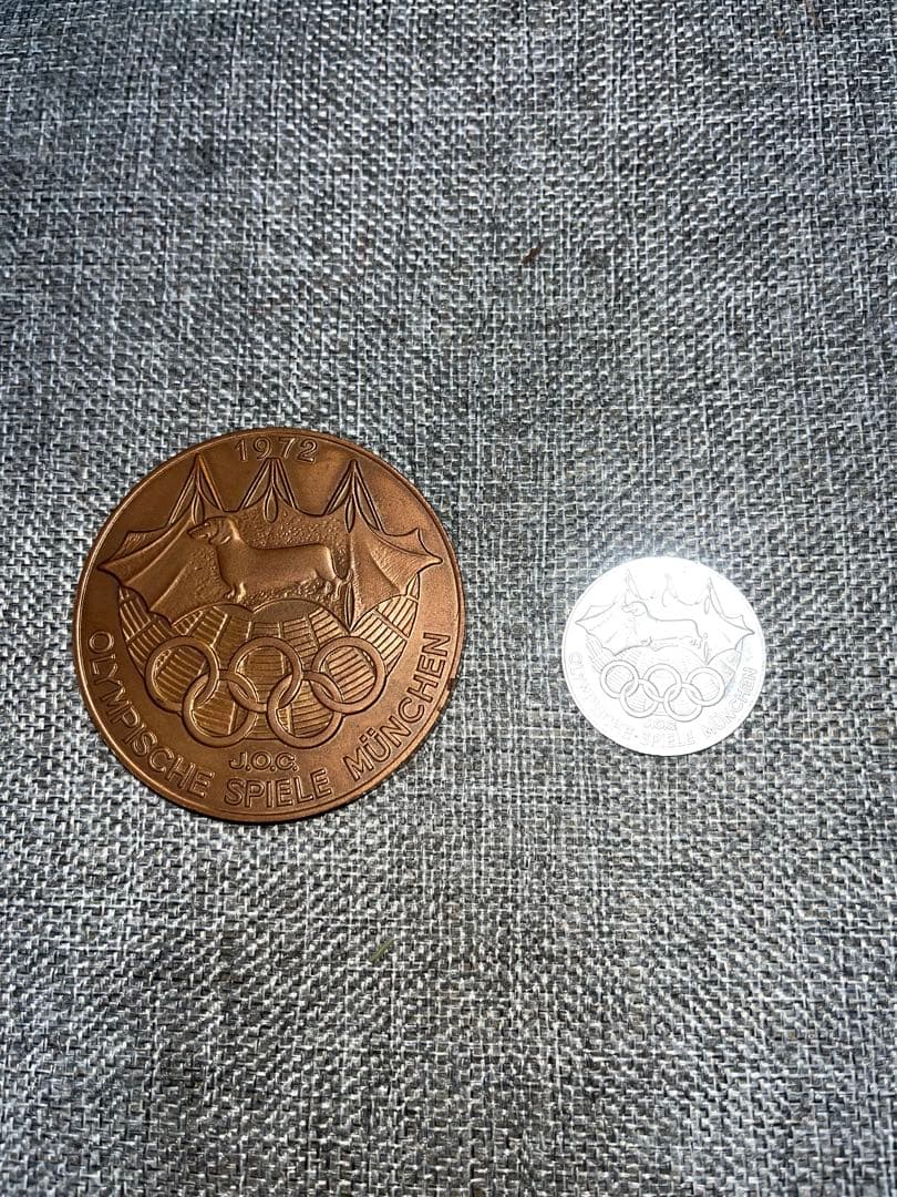 1972年ミュンヘンオリンピック 岡本太郎公式参加メダル　 銅、銀メダルセット