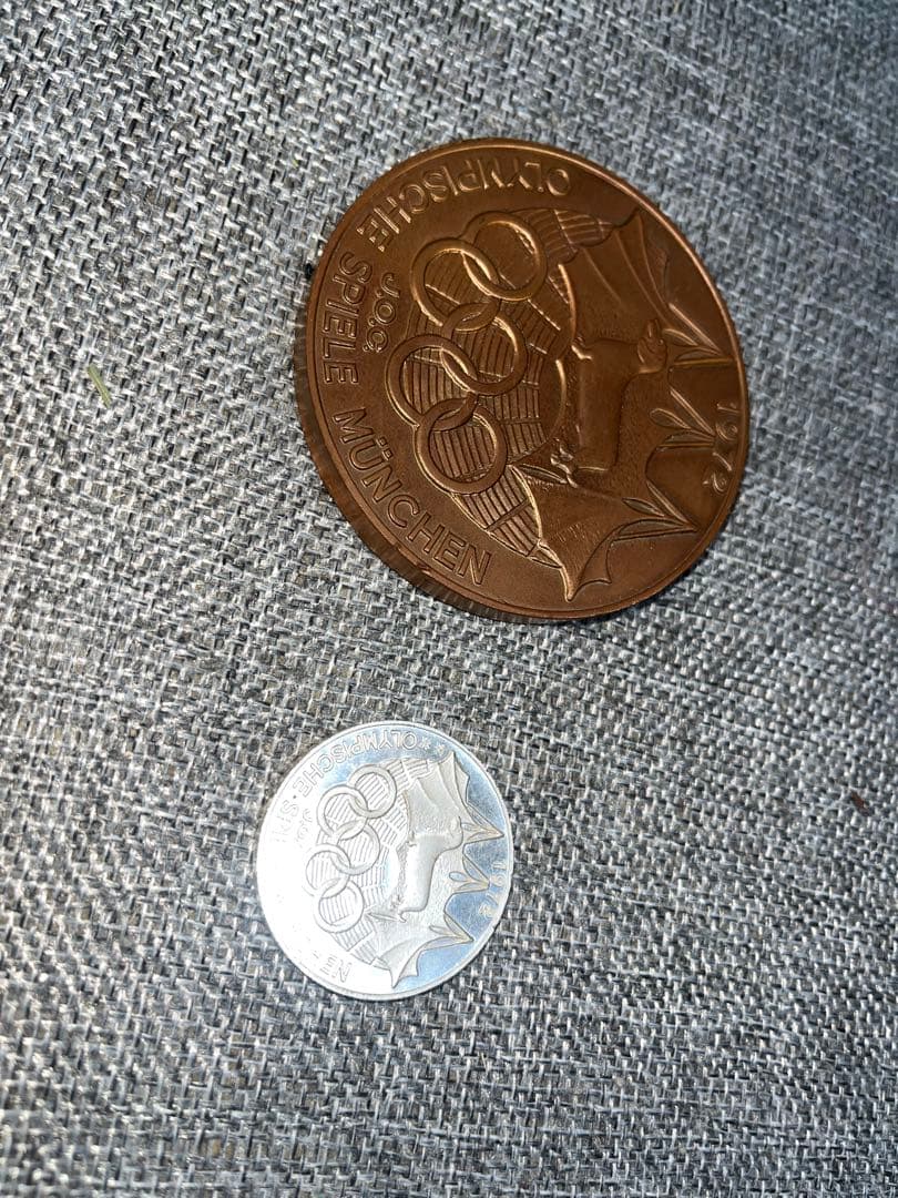 1972年ミュンヘンオリンピック 岡本太郎公式参加メダル　 銅、銀メダルセット