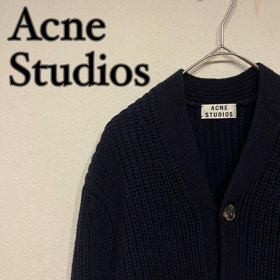 【美品】Acne Studios 13AW ミドルゲージ 厚手 カーディガン 紺