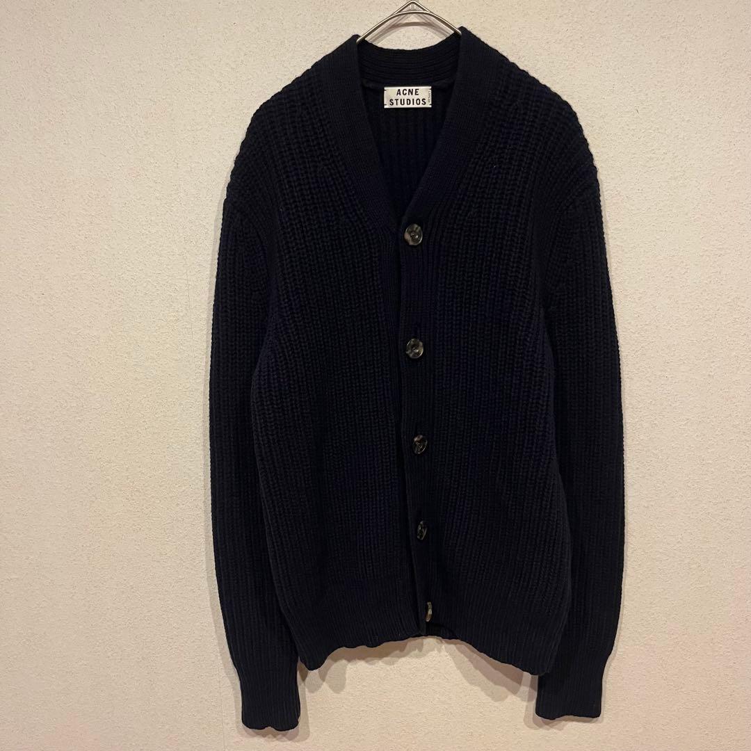 【美品】Acne Studios 13AW ミドルゲージ 厚手 カーディガン 紺