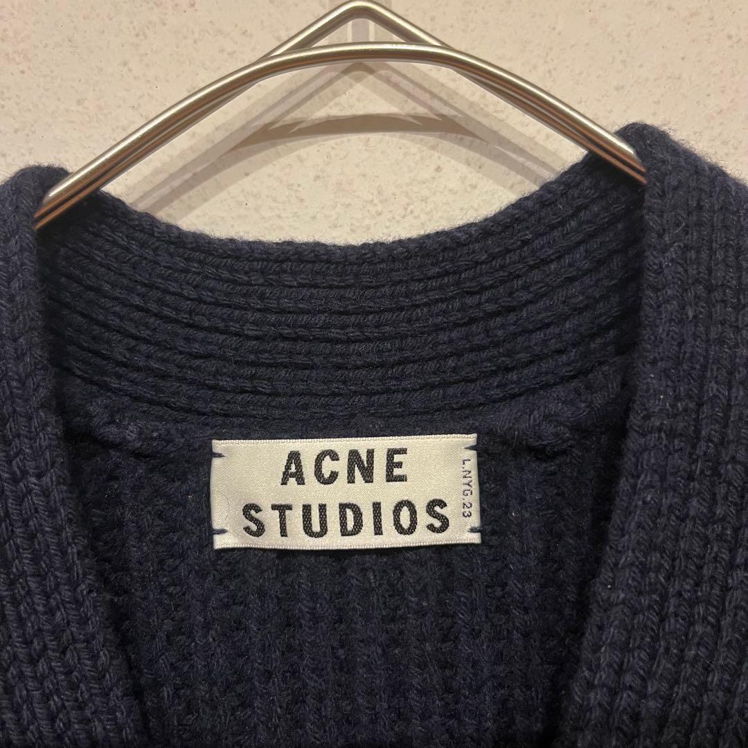 【美品】Acne Studios 13AW ミドルゲージ 厚手 カーディガン 紺