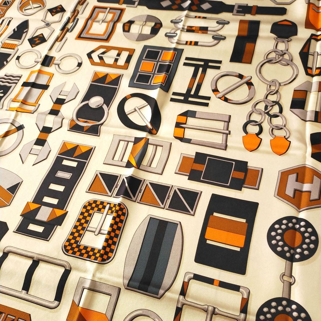 ☘️美品☘️　エルメス　CARRE EN BOUCLES　スカーフ カレ90