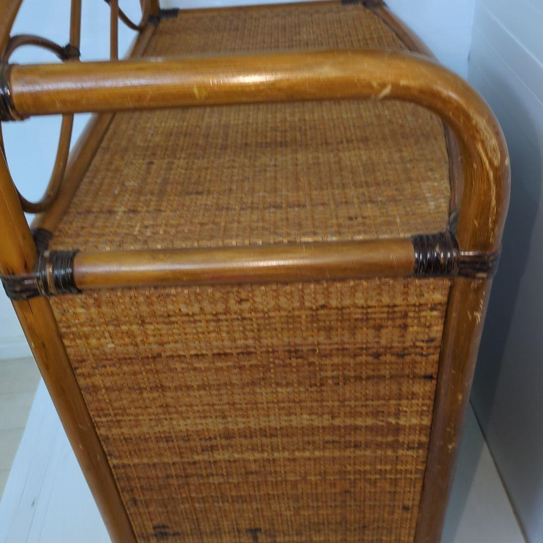 古家具◾️ナチュラル天然素材 5杯 籐ラタンチェスト/ 整理棚