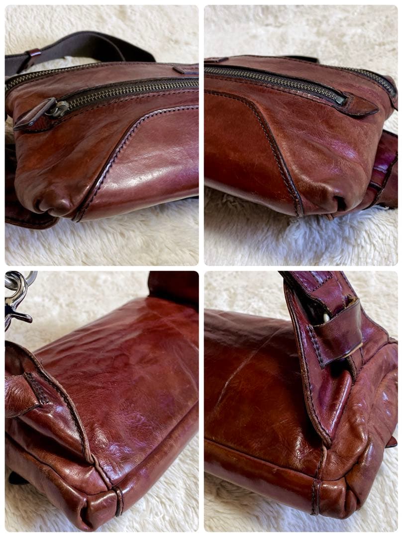 ダニエル&ボブ オールレザー ロゴ ウエストバッグ ボディバッグ 本革 メンズ