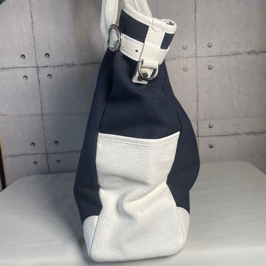 オロビアンコ　トートバッグ　レザー　キャンバス