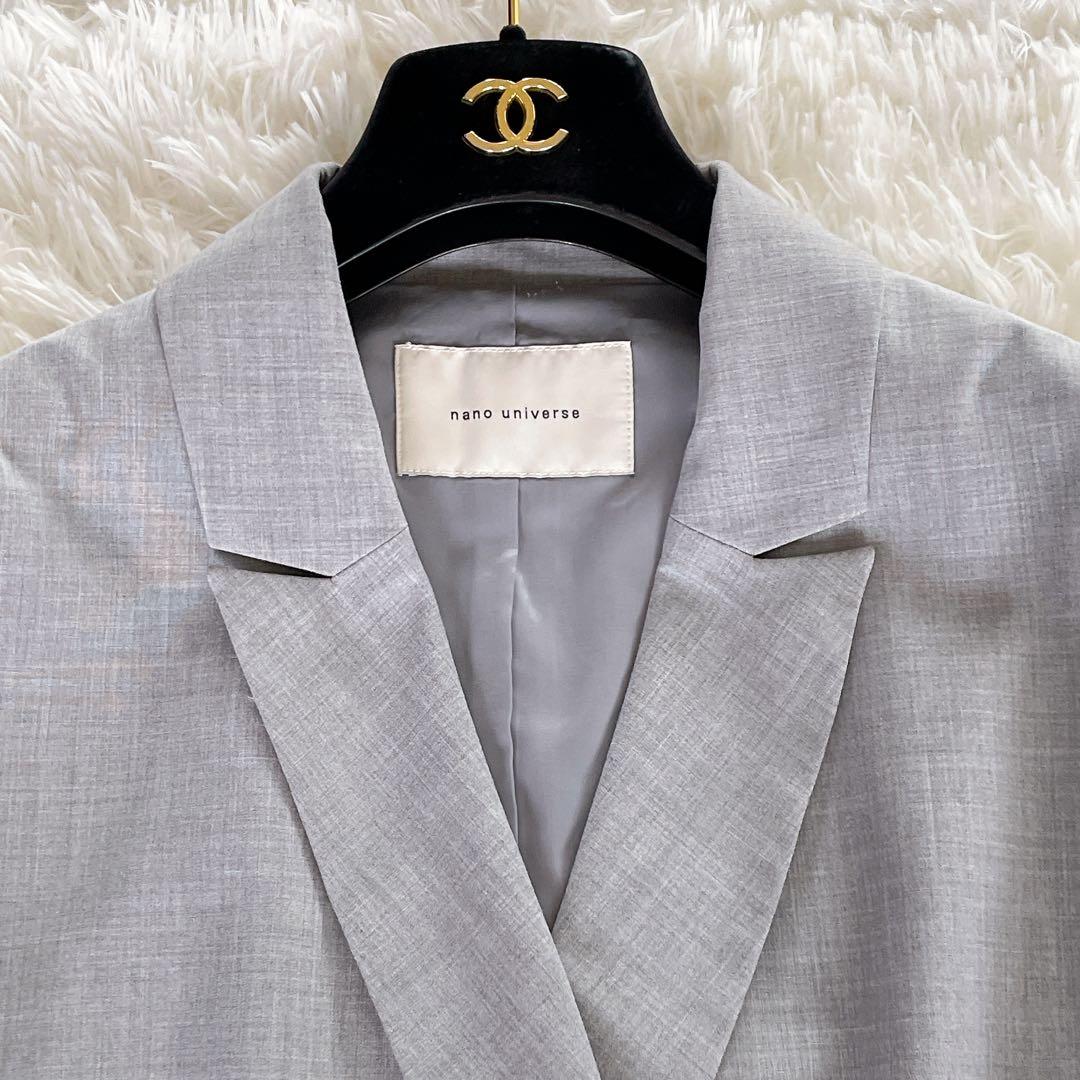 美品✨【ナノユニバース】金ボタンダブルジャケットパンツ セットアップ グレーM