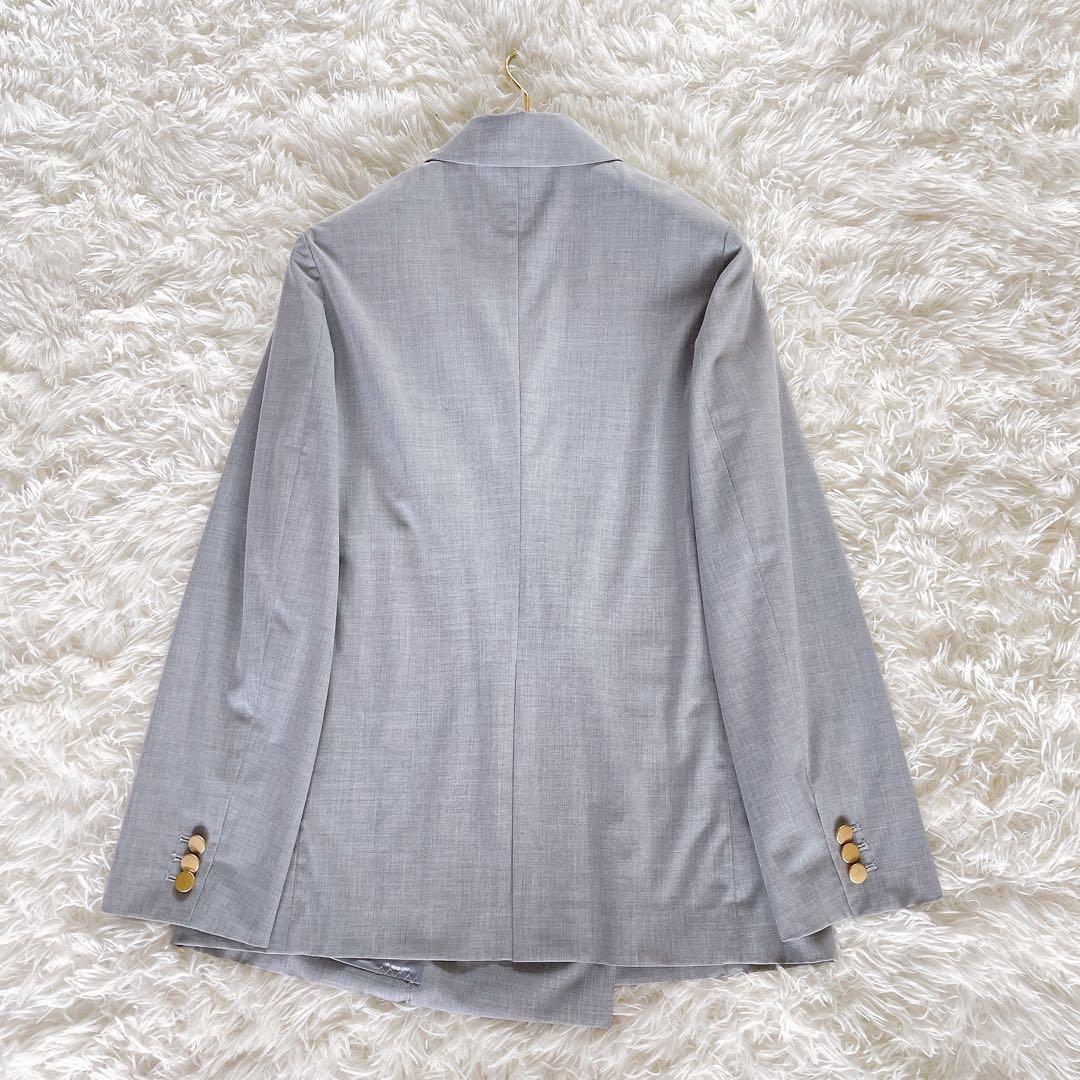 美品✨【ナノユニバース】金ボタンダブルジャケットパンツ セットアップ グレーM