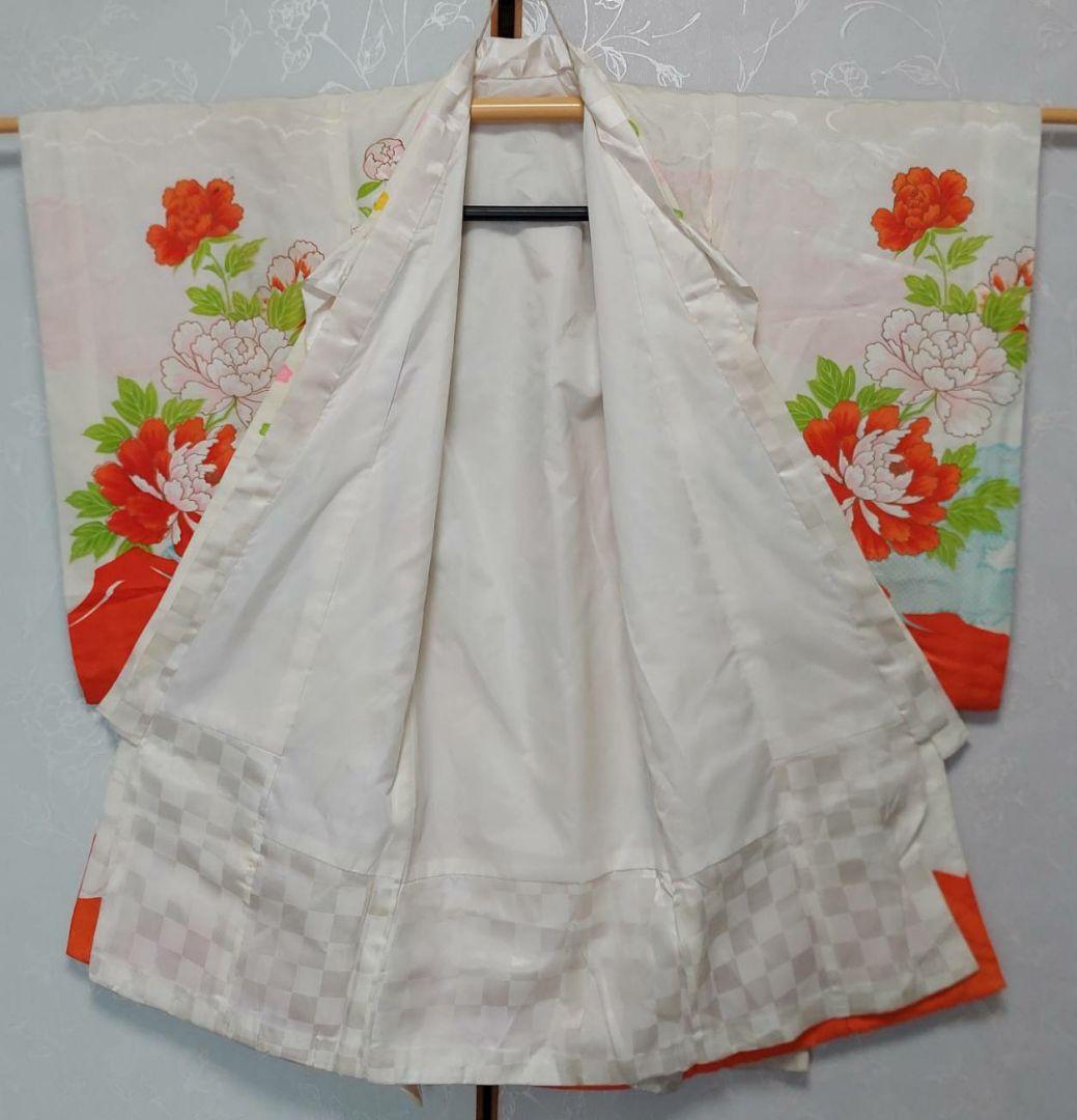 NA153アンティーク子供着物七五三正絹3歳用綺麗着丈96センチ裄丈46センチ