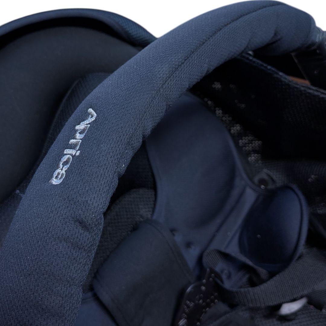 極美品 アップリカ 最上級ベビーカー オプティア クッション グレイス ネイビー