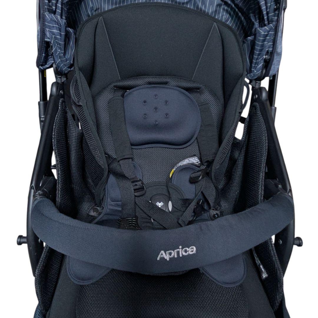 極美品 アップリカ 最上級ベビーカー オプティア クッション グレイス ネイビー