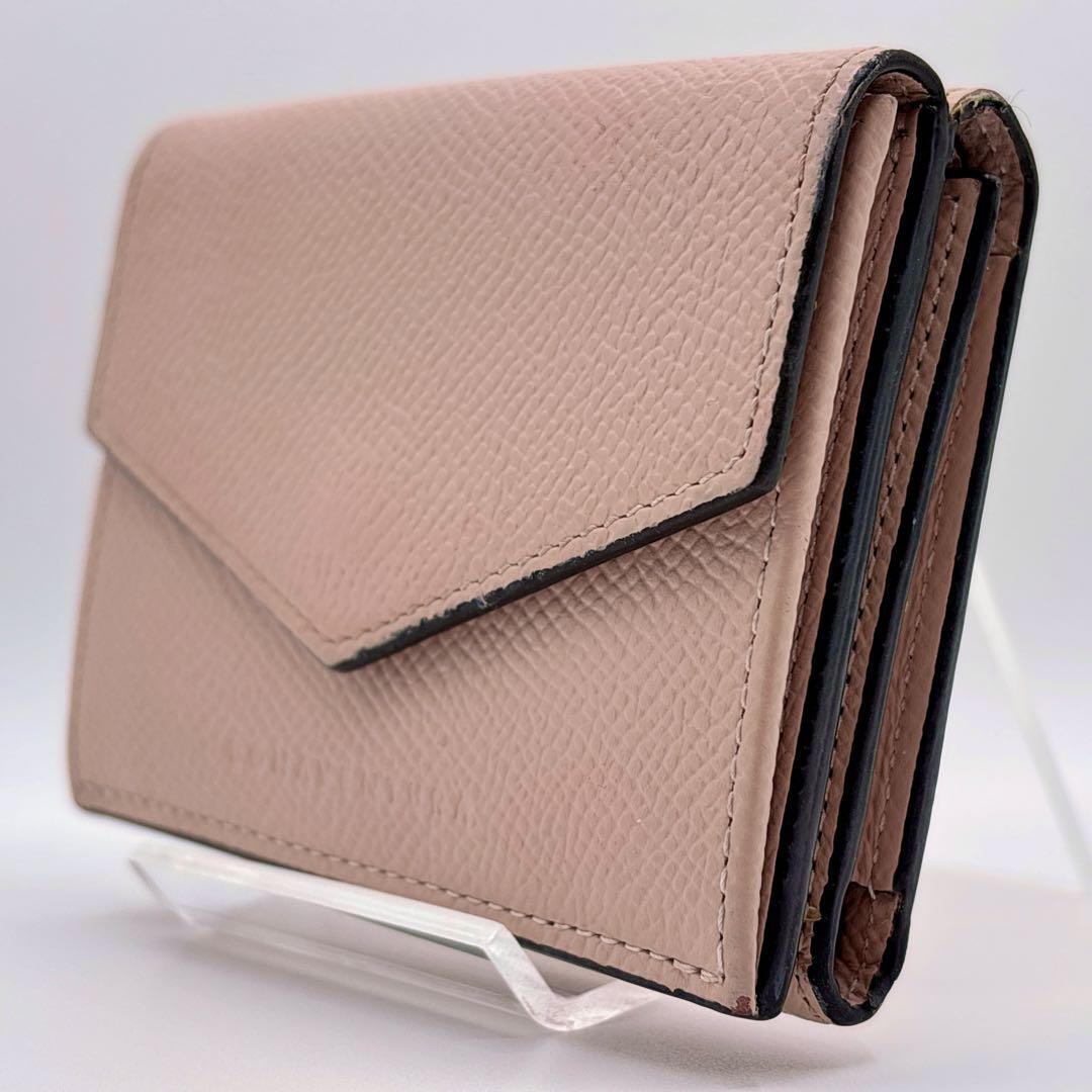 美品✨️ボナベンチュラ ノブレッサ スモール ウォレット 三つ折り財布 ピンク