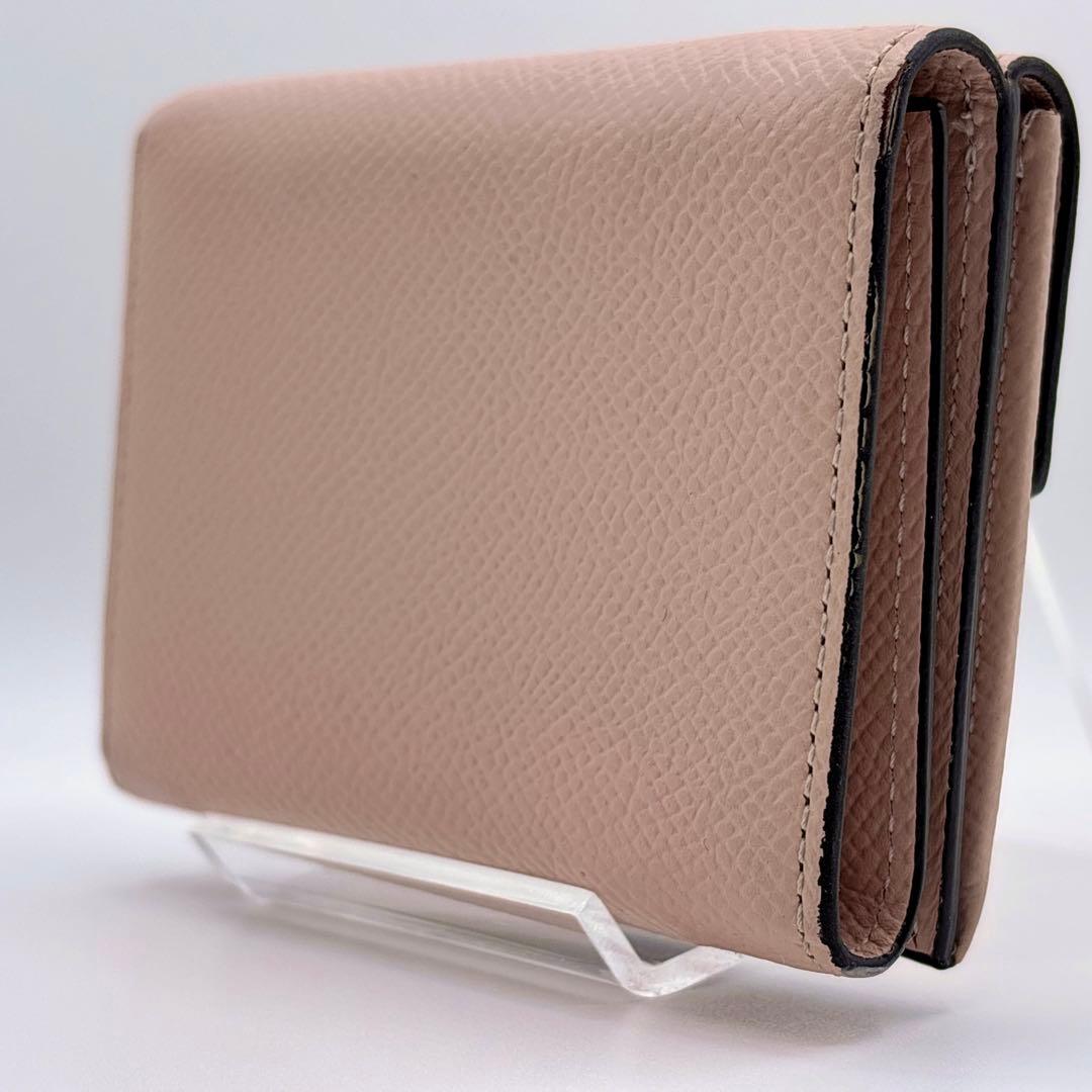 美品✨️ボナベンチュラ ノブレッサ スモール ウォレット 三つ折り財布 ピンク