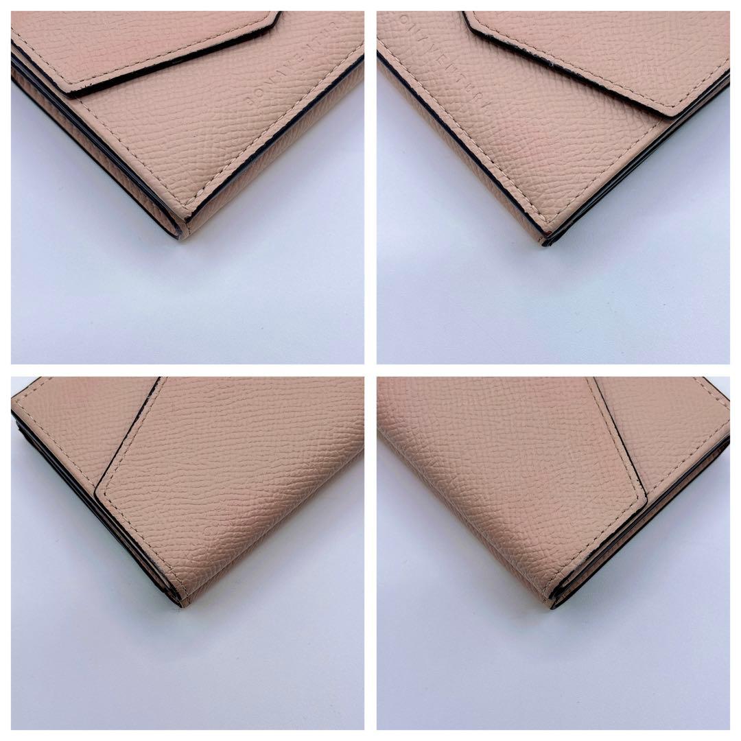 美品✨️ボナベンチュラ ノブレッサ スモール ウォレット 三つ折り財布 ピンク