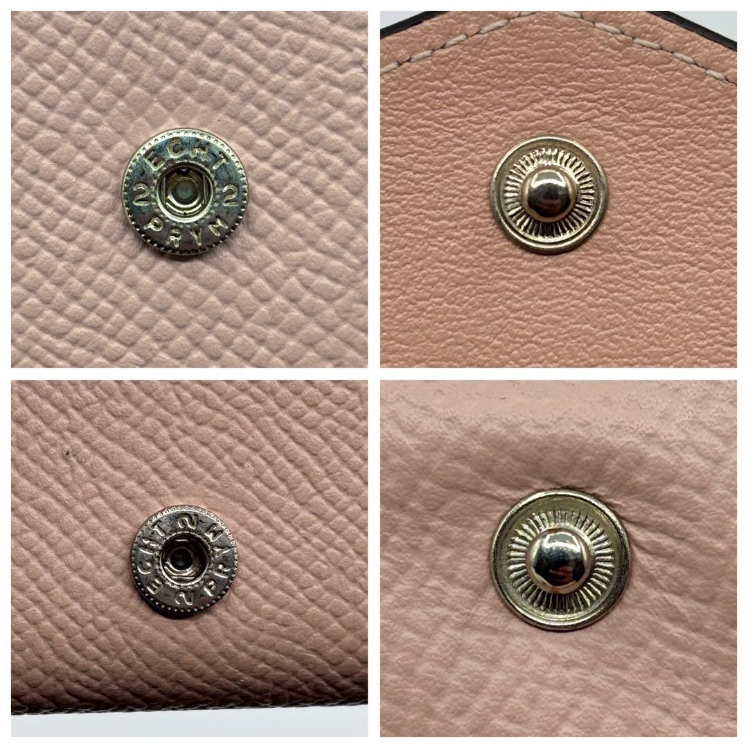 美品✨️ボナベンチュラ ノブレッサ スモール ウォレット 三つ折り財布 ピンク