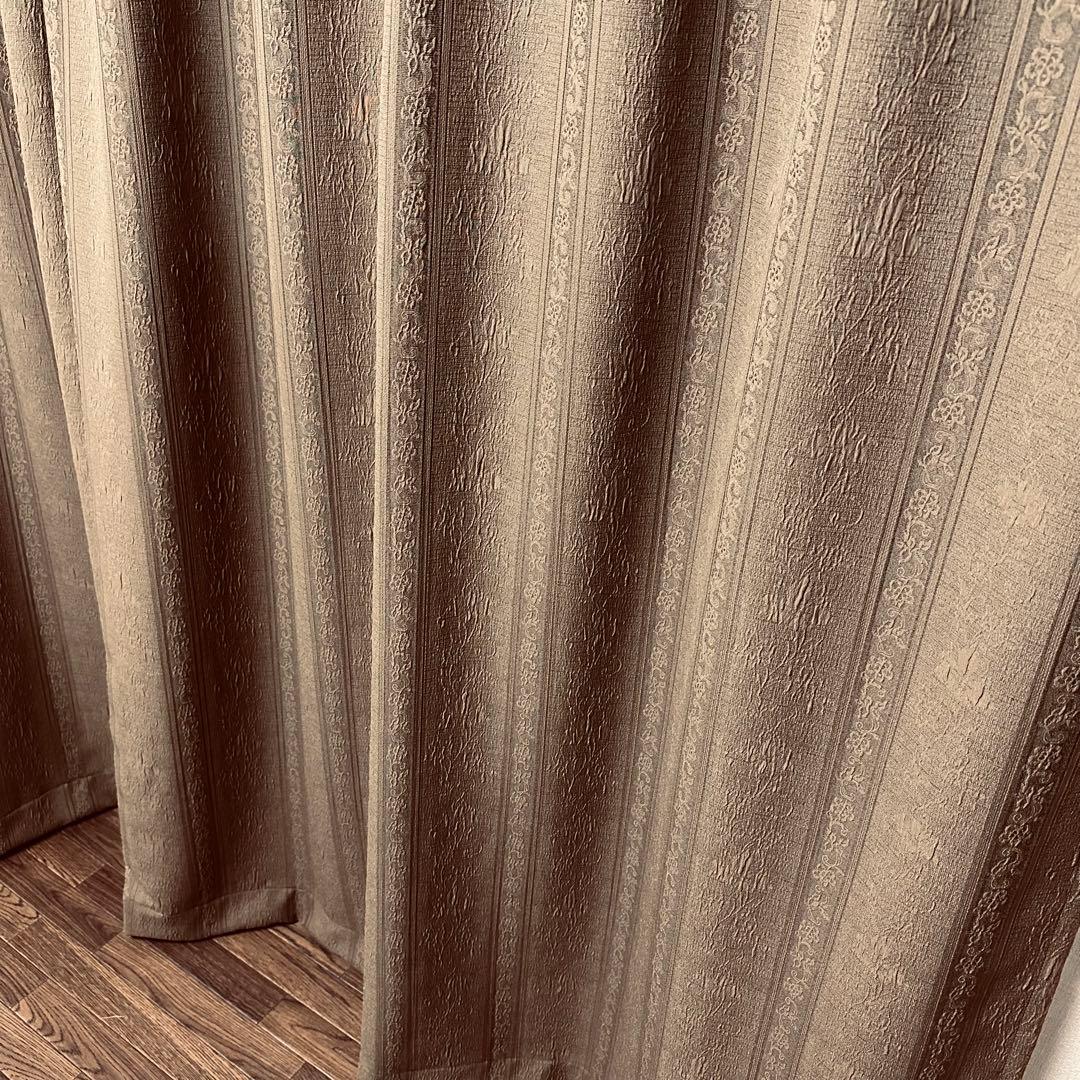 ドレープ　カーテン　幅200cm×丈200cm2枚　ブラウン