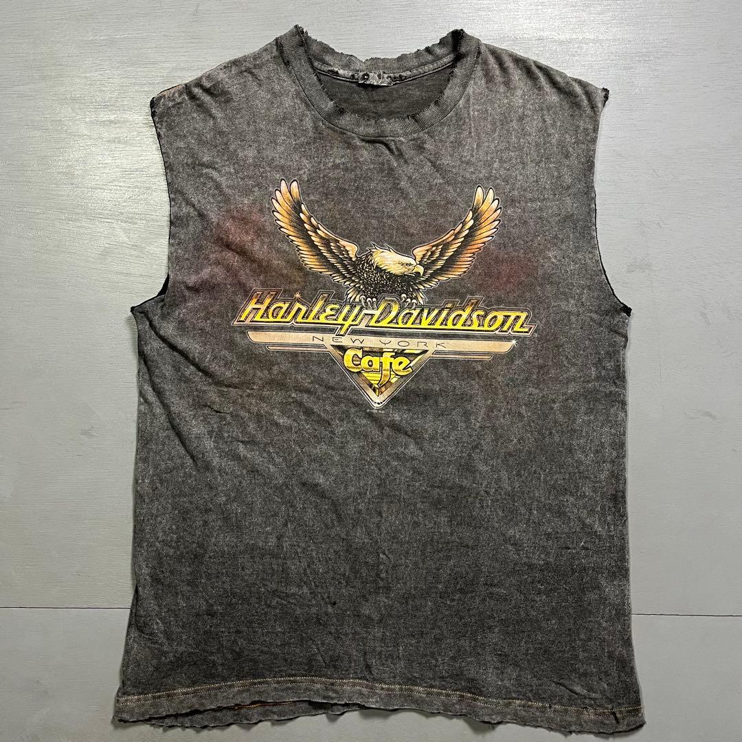 Harley-Davidson タンクトップ　ノースリーブ　フェード　襤褸　ボロ