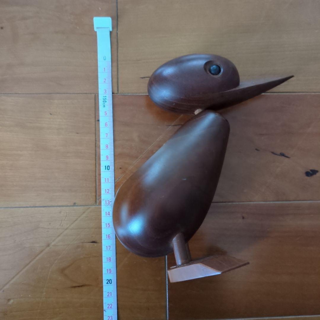 ミッドセンチュリーモダン購入　鳥モチーフ　ウッド　置き物　ブラウン