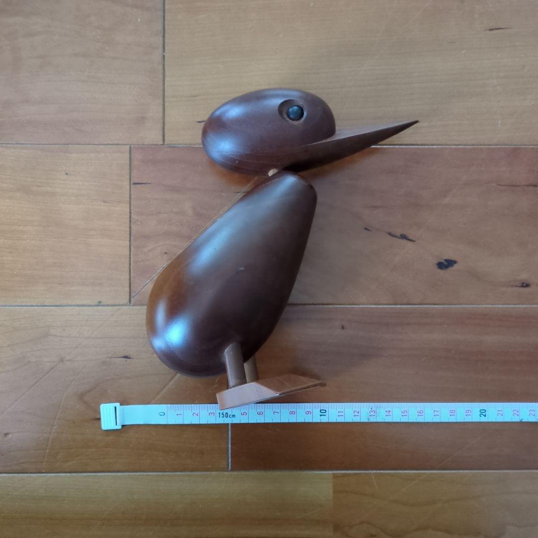 ミッドセンチュリーモダン購入　鳥モチーフ　ウッド　置き物　ブラウン