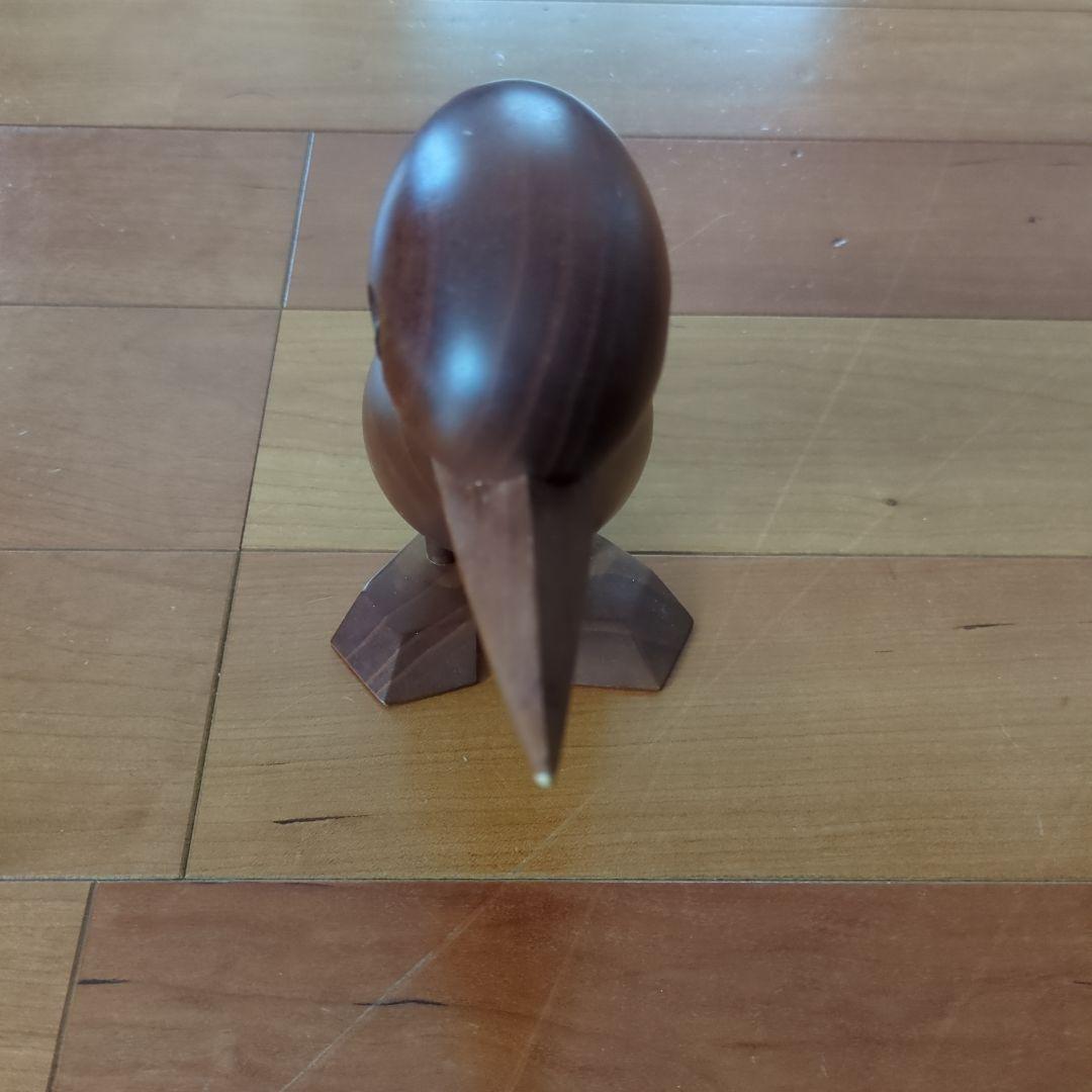 ミッドセンチュリーモダン購入　鳥モチーフ　ウッド　置き物　ブラウン