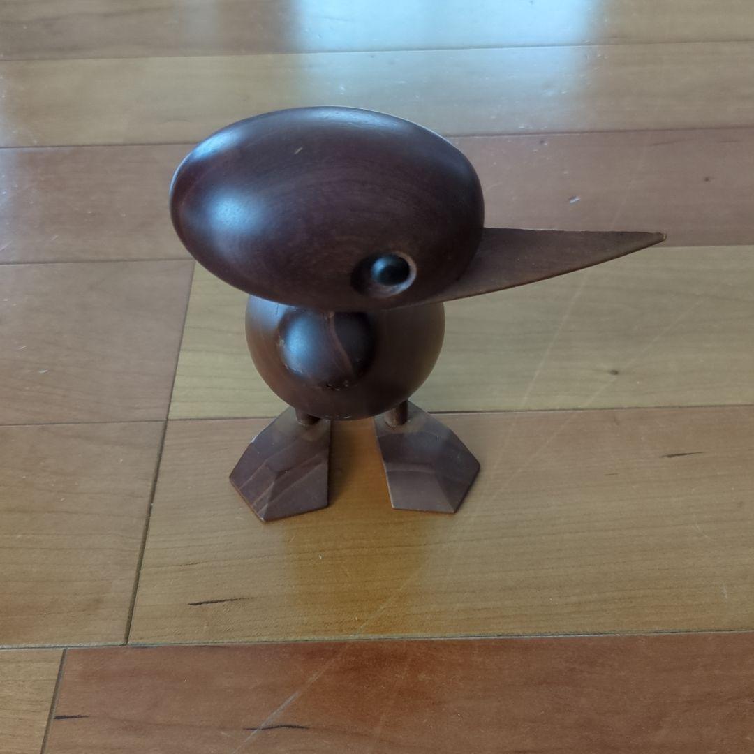 ミッドセンチュリーモダン購入　鳥モチーフ　ウッド　置き物　ブラウン