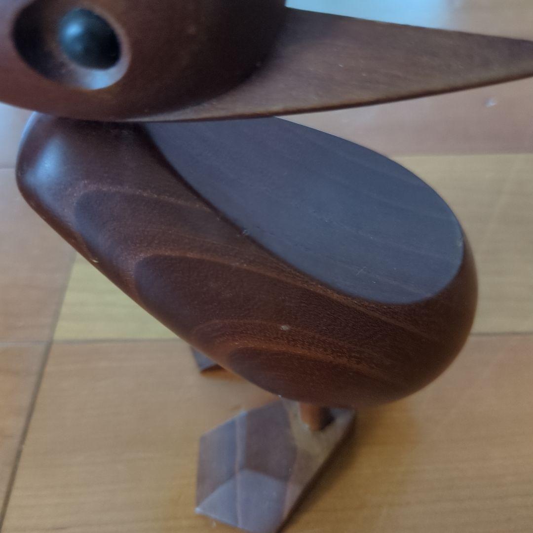 ミッドセンチュリーモダン購入　鳥モチーフ　ウッド　置き物　ブラウン