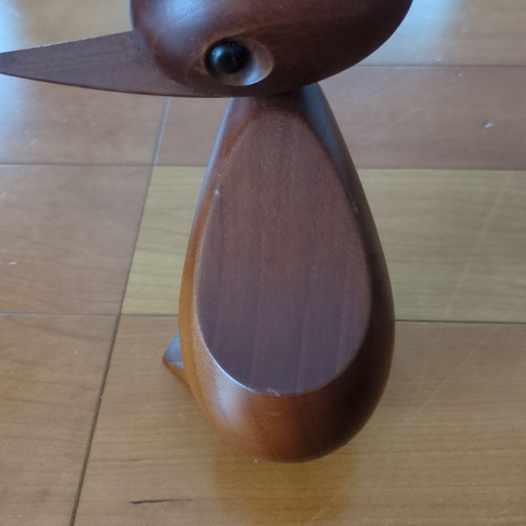 ミッドセンチュリーモダン購入　鳥モチーフ　ウッド　置き物　ブラウン