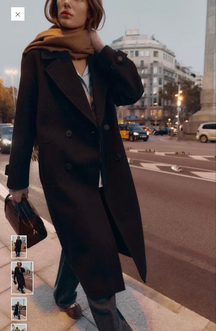 ZARA ソフトオーバーサイズコート　ブラック