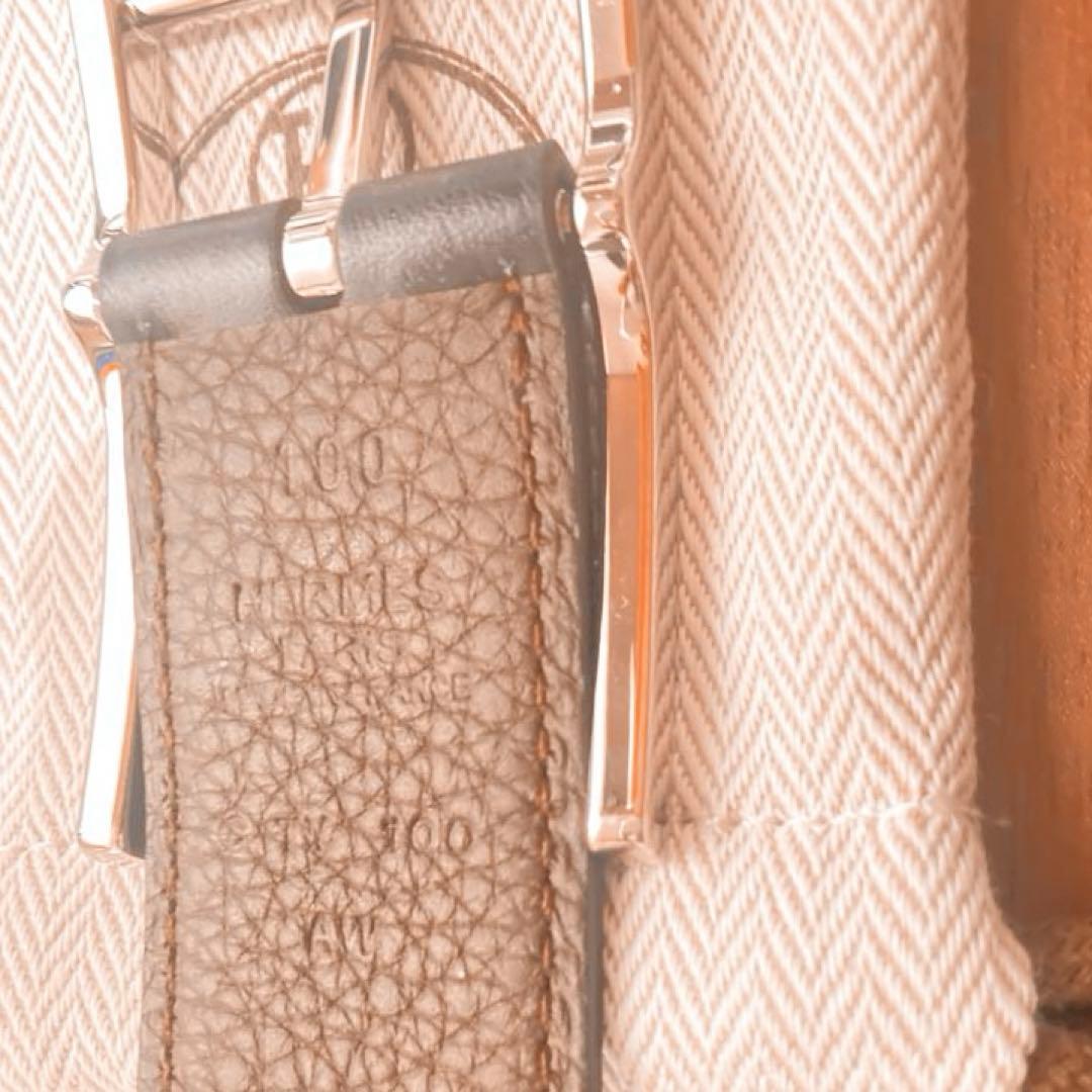 HERMES ブラウン/ブラック レザーベルト リバーシブル