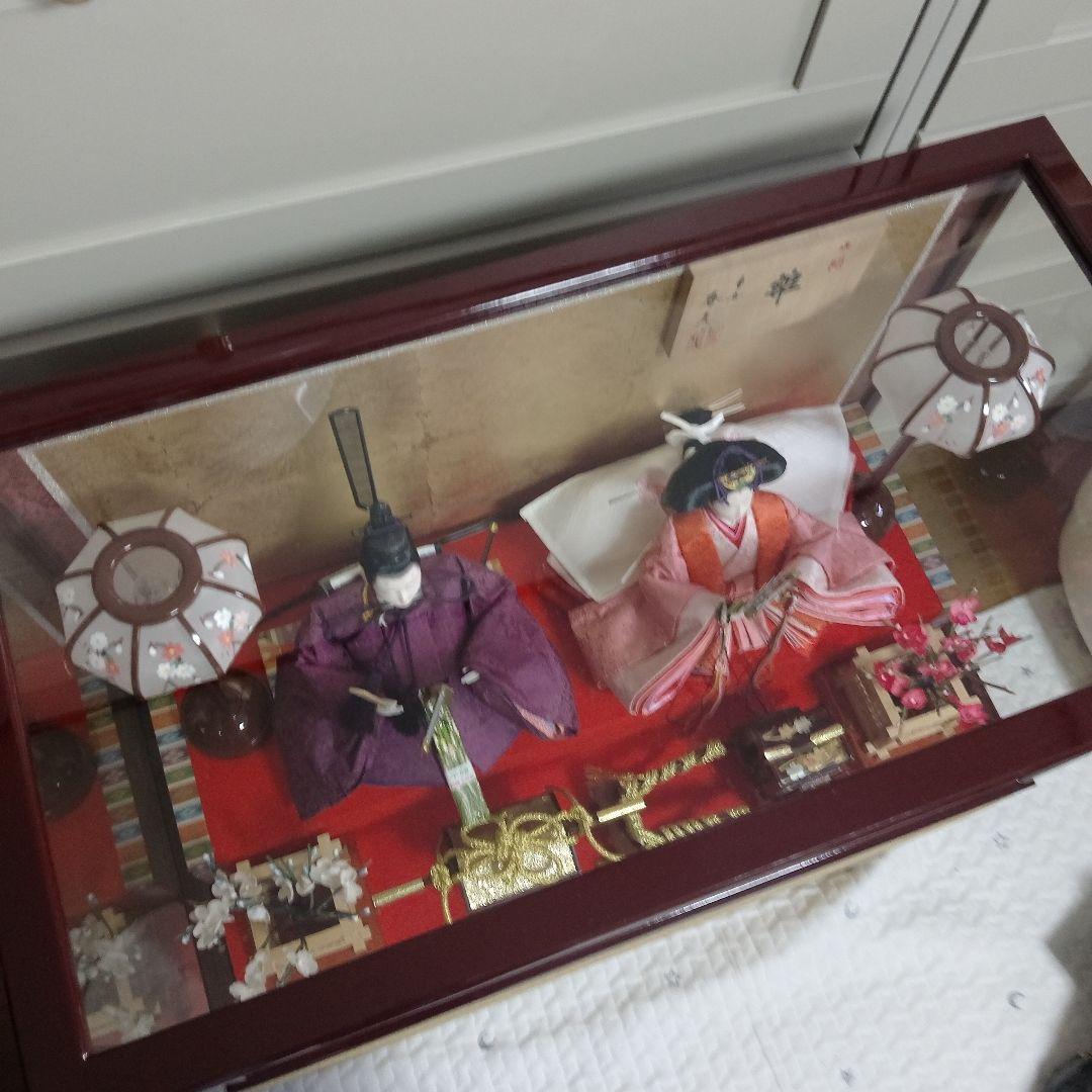 【未使用】雛人形 お雛様 ひなまつり ぼんぼり ガラスケース ライト