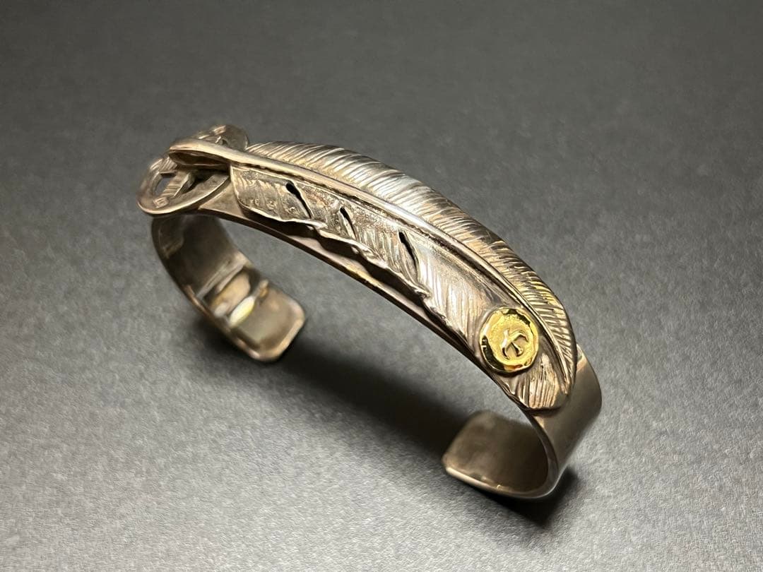 ゴローズ goro's K18メタル特大フェザーブレスOLDバングル