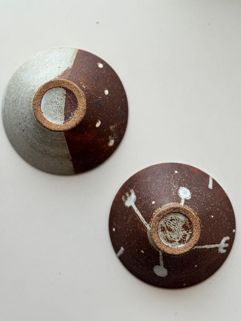 【未使用】岡崎順子さん 小鉢2個セット カトラリー柄 ドット柄