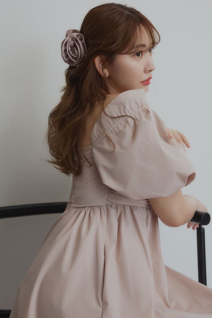 ヘアアクセサリー herlipto Rose Satin Clip pink black