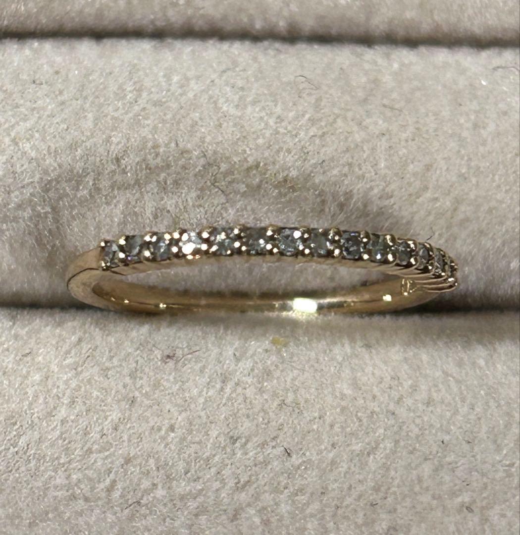 ノジェス　K10YG ダイヤモンド　ハーフエタニティ　ピンキーリング