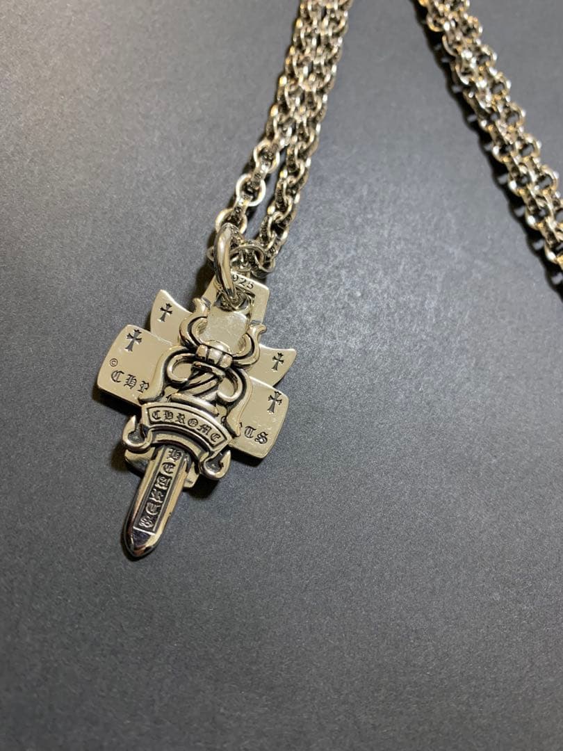 ダガー　プレート　ペーパーチェーン　ネックレス　50㎝