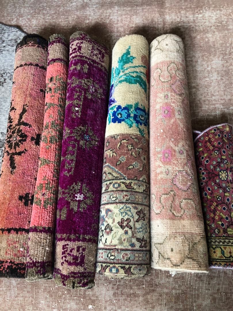 79×151 パッチワークヴィンテージラグ　花柄